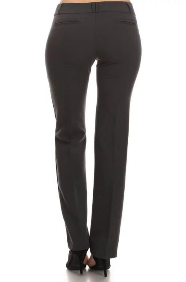 Relaxed Straight Leg Pants Dark Gray