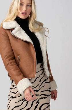 sherpa aviator jacket coat
