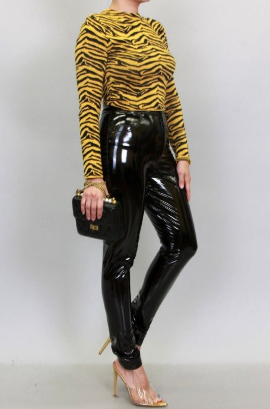 Zebra print cropped sweater, detail view