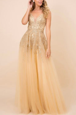 gold dress