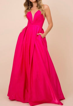 pink fuchsia dress with pockets