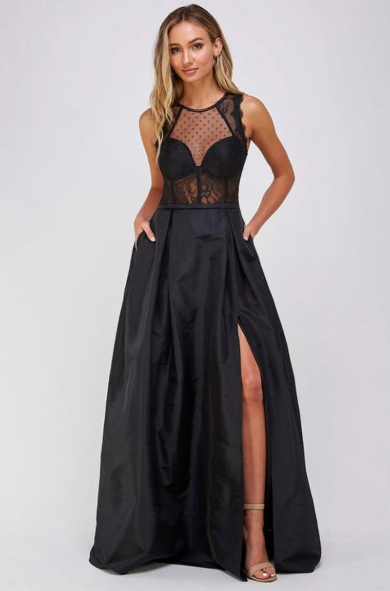 Taffeta Dress with Pockets