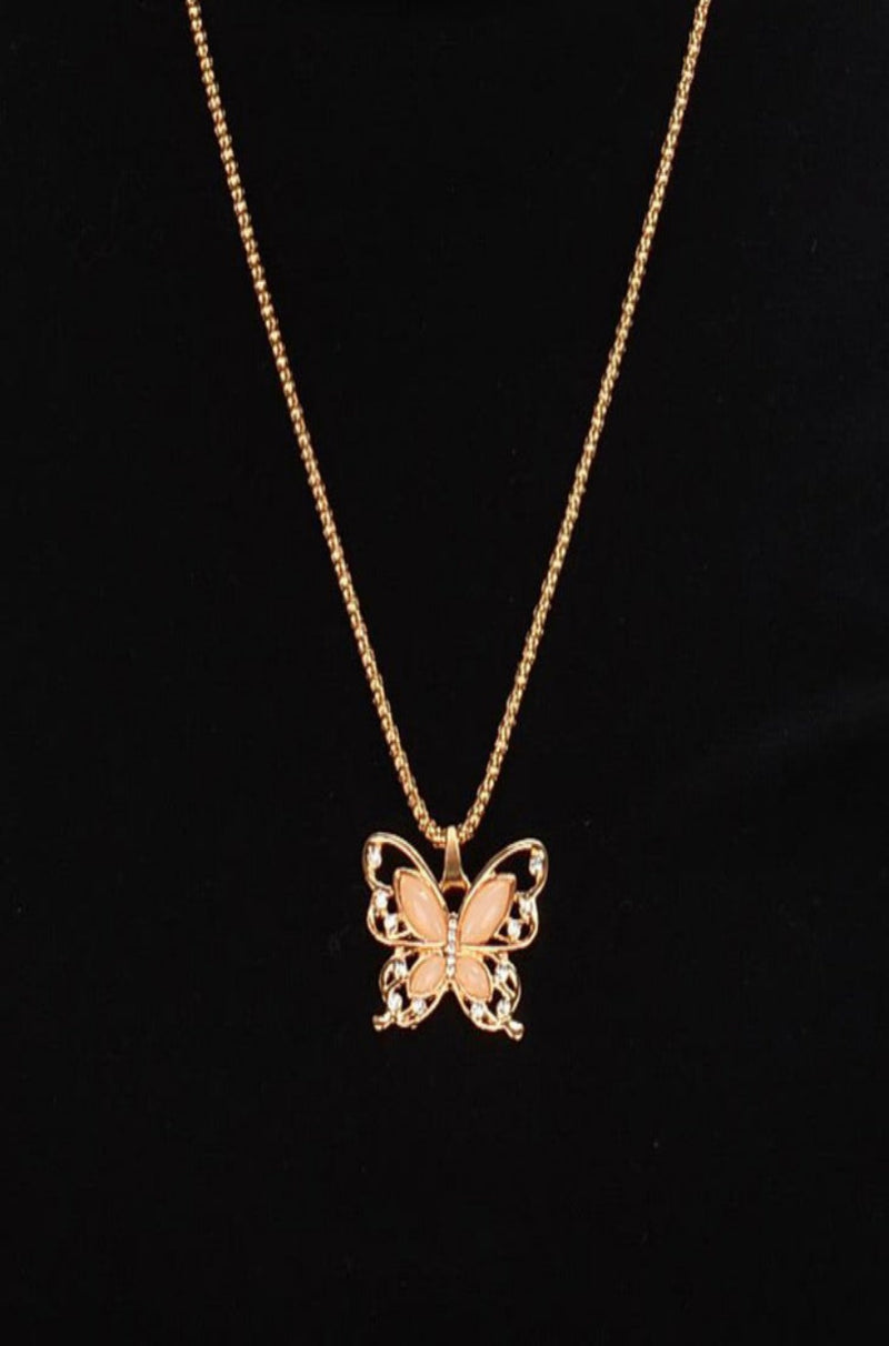 gold butterfly necklace 