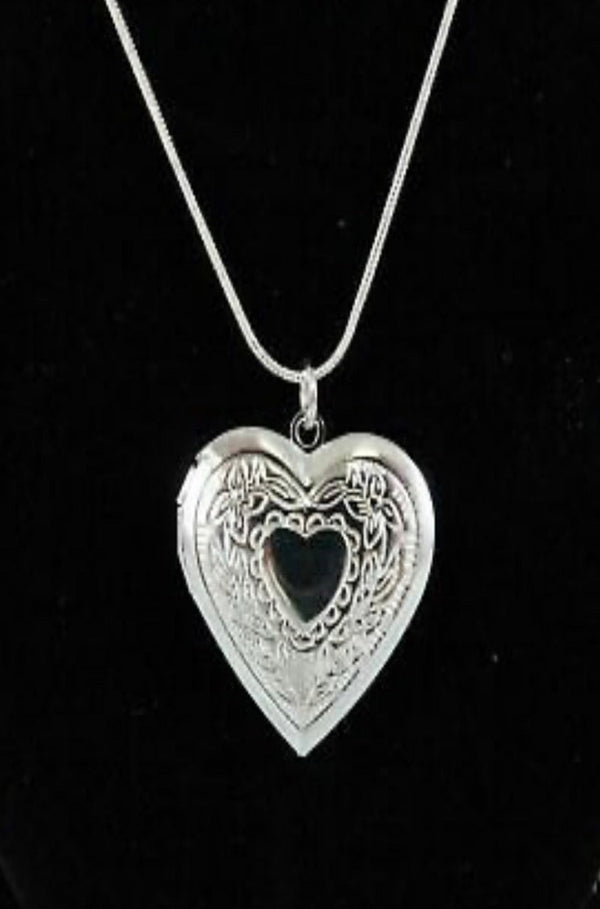 heart locket, silver heart pocket, picture heart locket, silver locket necklace, necklace