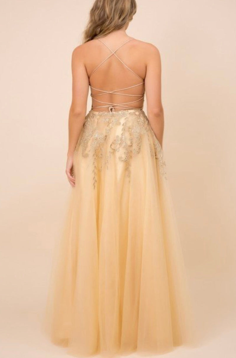 Gwyenth Gold Embellished Gown