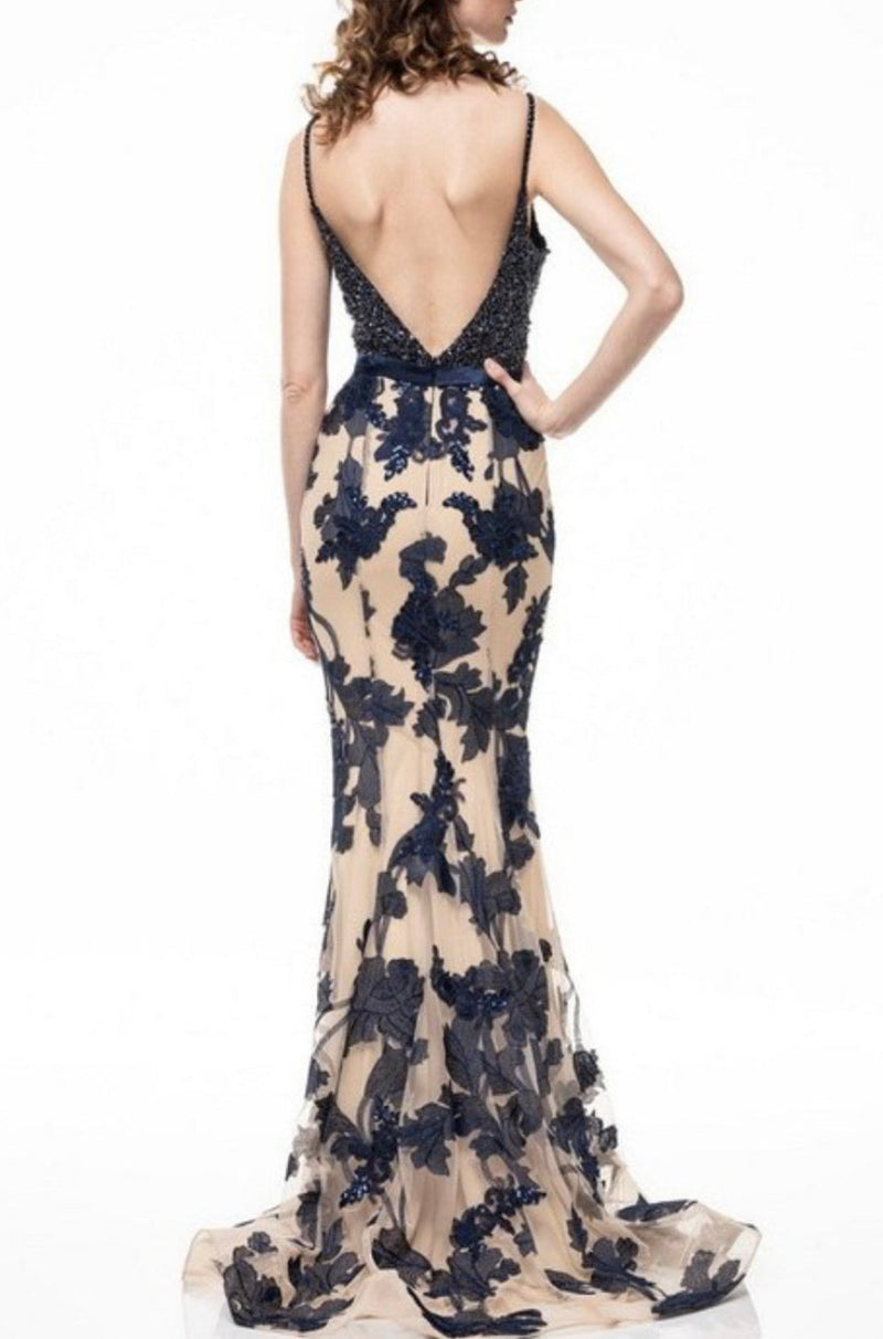 Fiona Navy and Nude Gown