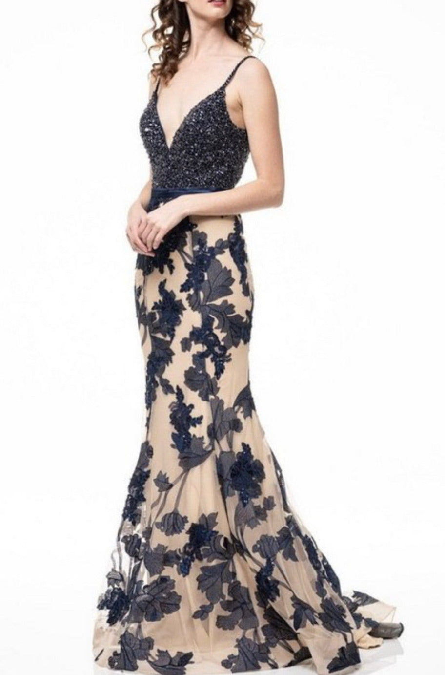 Fiona Navy and Nude Gown