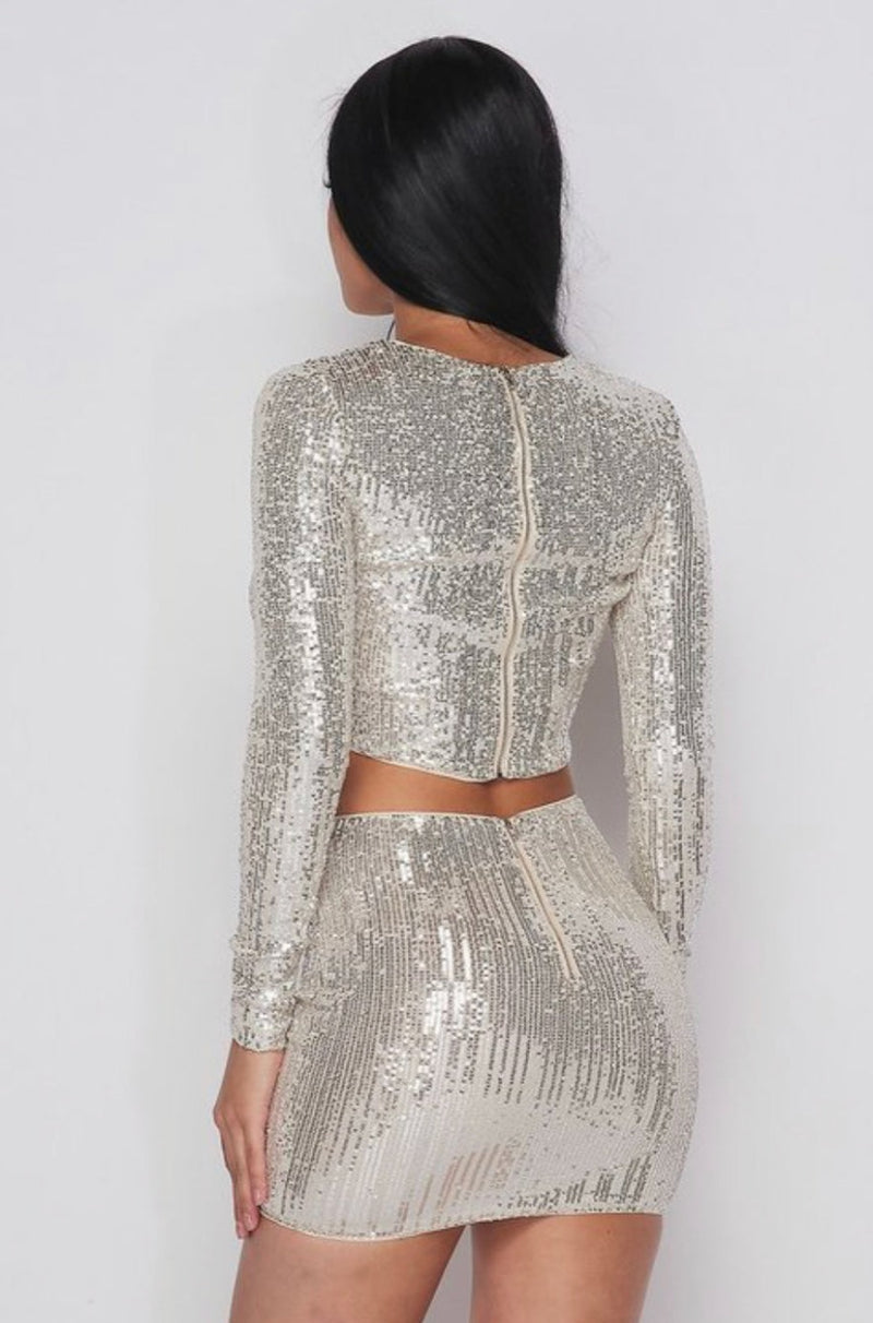 Silver Sequin Set