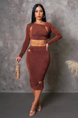 Brown Two-Piece Set