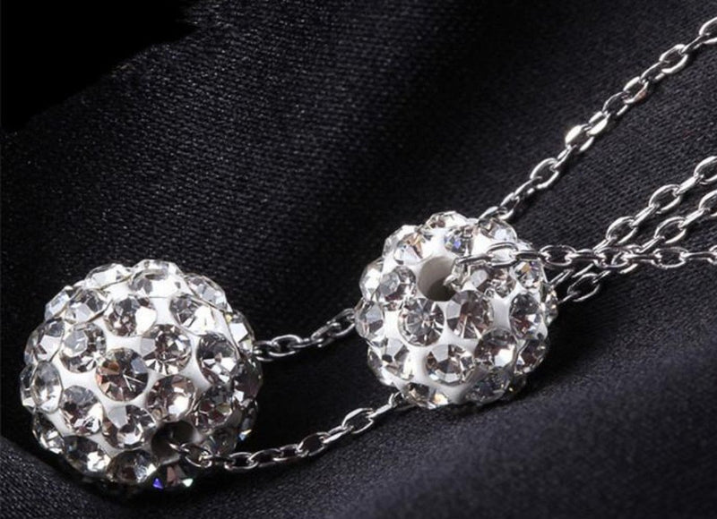 Double Crystal Ball Necklace