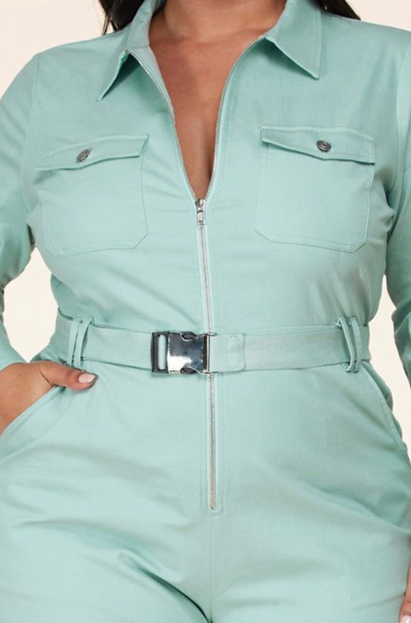 Mint Buckle Jumpsuit